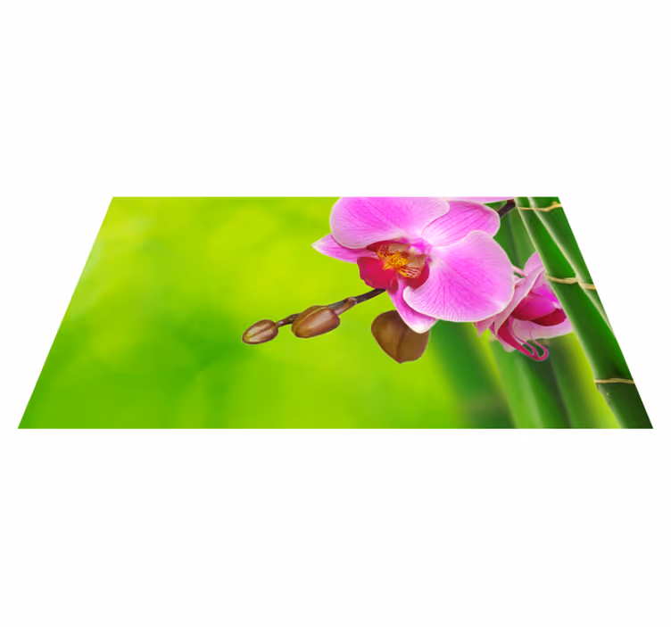 Covor de vinil floral orhidee și bambus - TenStickers