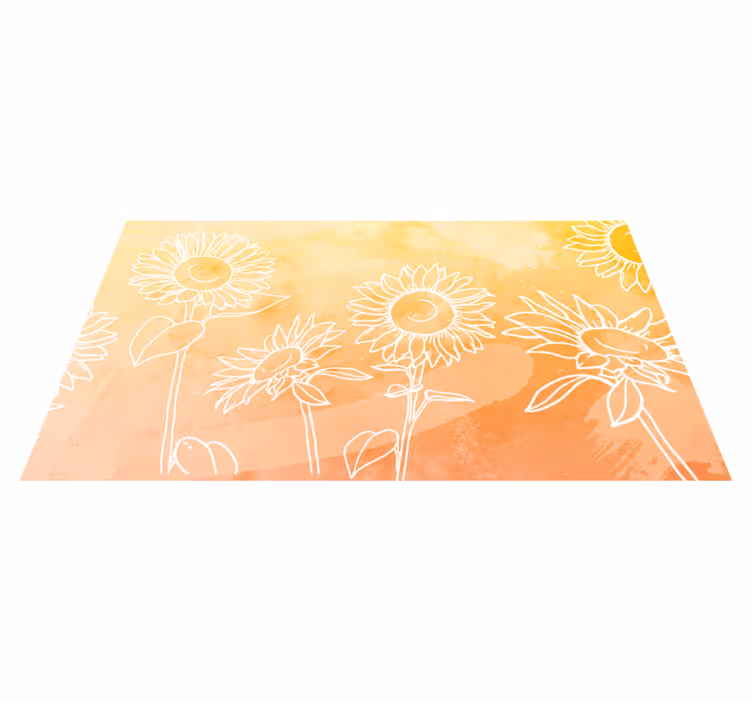Covor vinil flori și plante design de floarea-soarelui - TenStickers