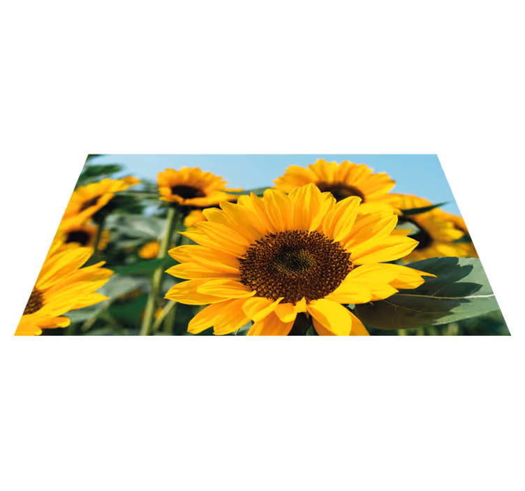 Covor vinil flori și plante design cu floarea soarelui - TenStickers