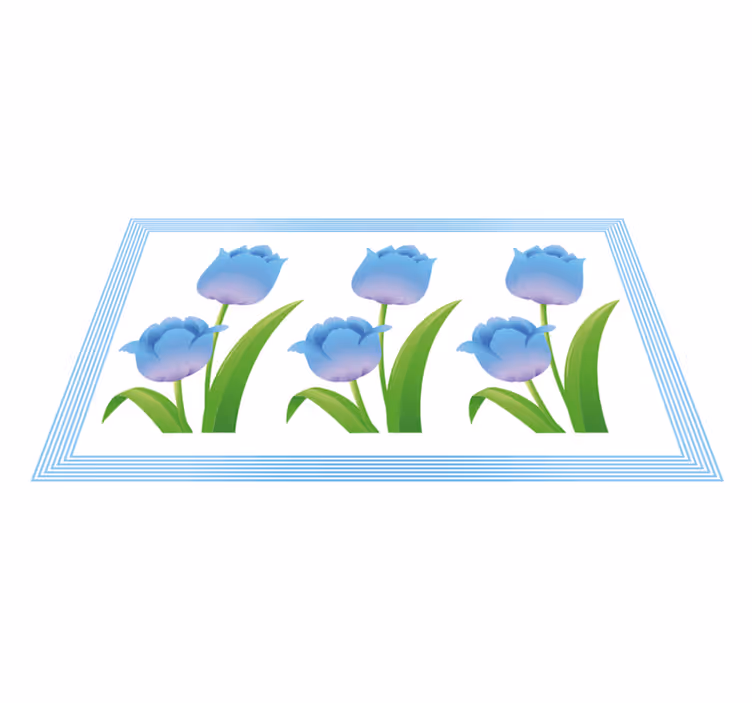 Covor vinil flori și plante afișaj de lalele albastre - TenStickers