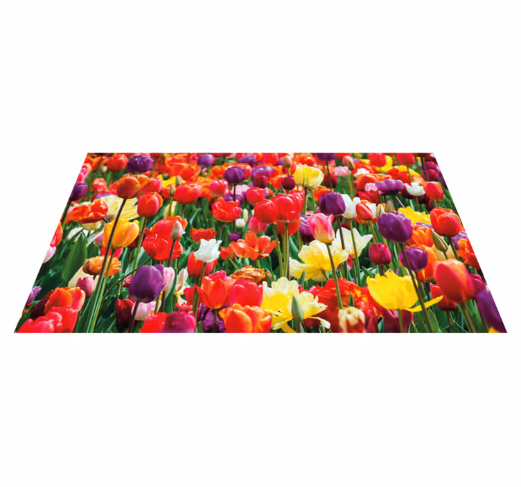 Covor vinil flori și plante aranjament vibrant de lalele - TenStickers