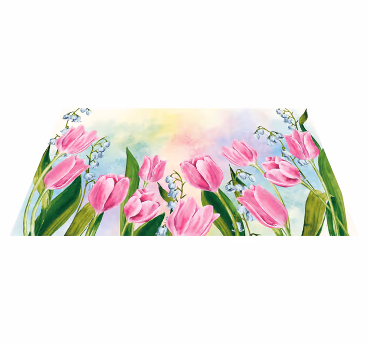Covor vinil flori și plante aranjament floral de lalele - TenStickers