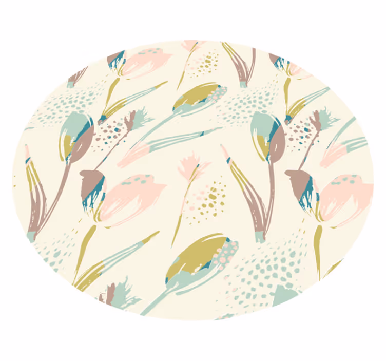 Covor floral din vinil cu model de lalea - TenStickers