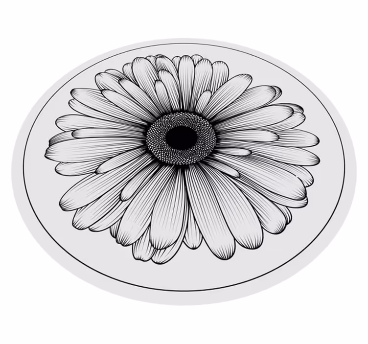 Covor rotund cu flori de margaretă din vinil - TenStickers