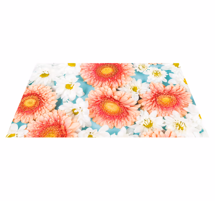 Flori de margaretă închide covor floral din vinil - TenStickers