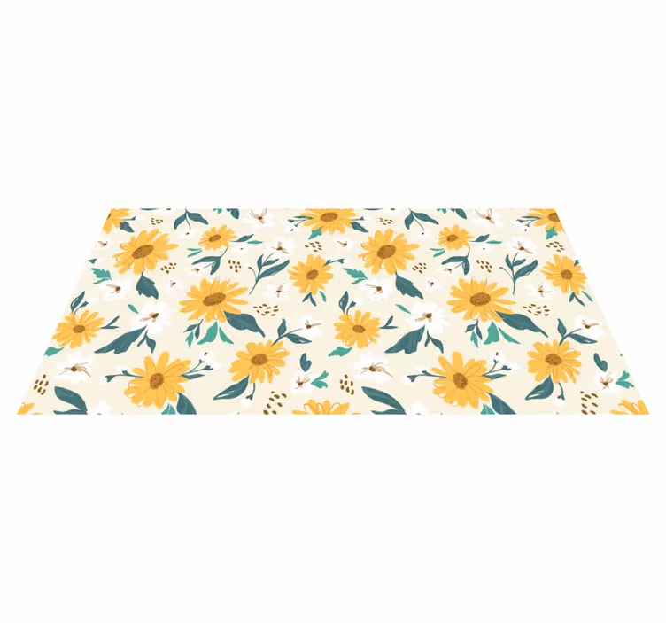 Covor vinil flori și plante model floral vesel - TenStickers
