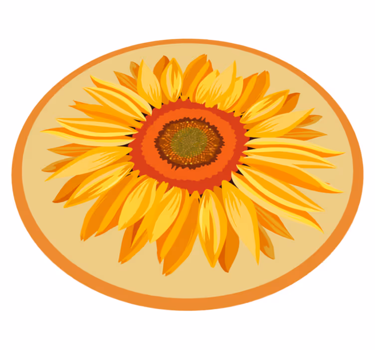 Covor mare portocaliu cu floarea soarelui - TenStickers