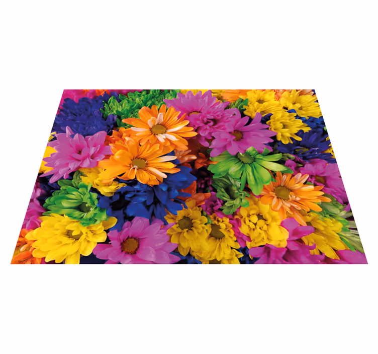 Covor floral multicolor cu margarete - TenStickers