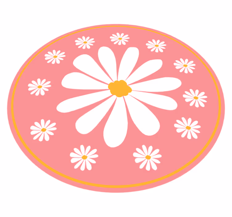 Covor vinil flori și plante aranjament floral roz - TenStickers