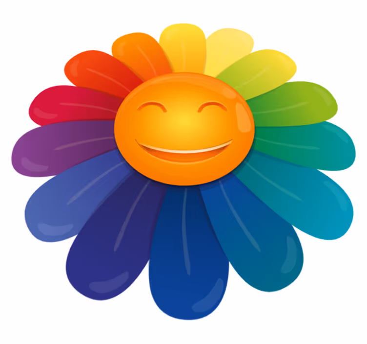 Alții covor de vinil imprimeu floral zâmbitor - TenStickers
