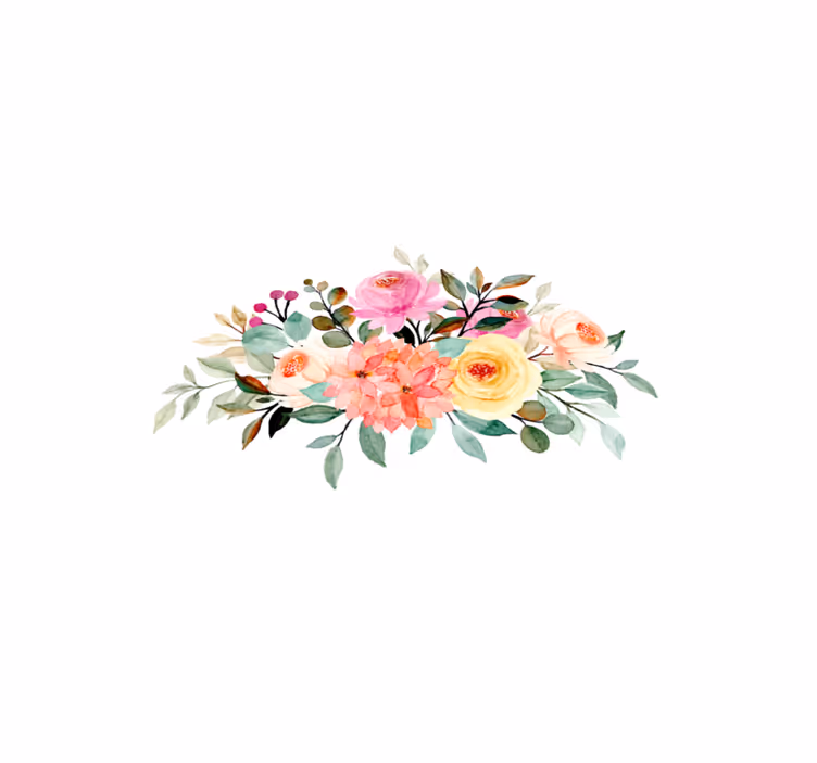 Flori desenate cu covor floral vopsit - TenStickers