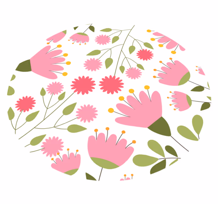 Covor vinil flori și plante încântare cu model floral - TenStickers