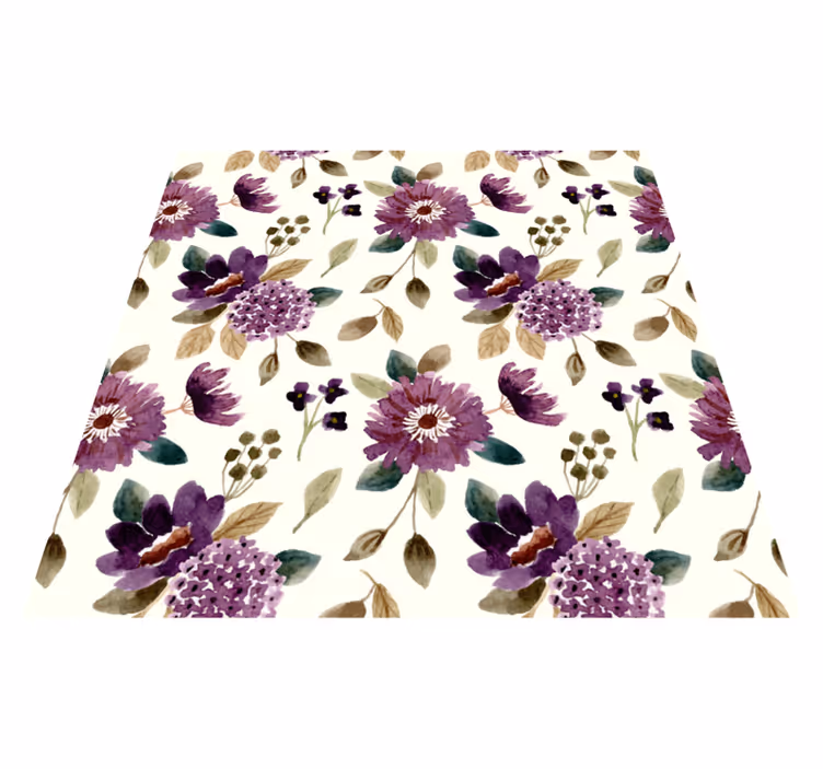 Covor floral mov și verde - TenStickers