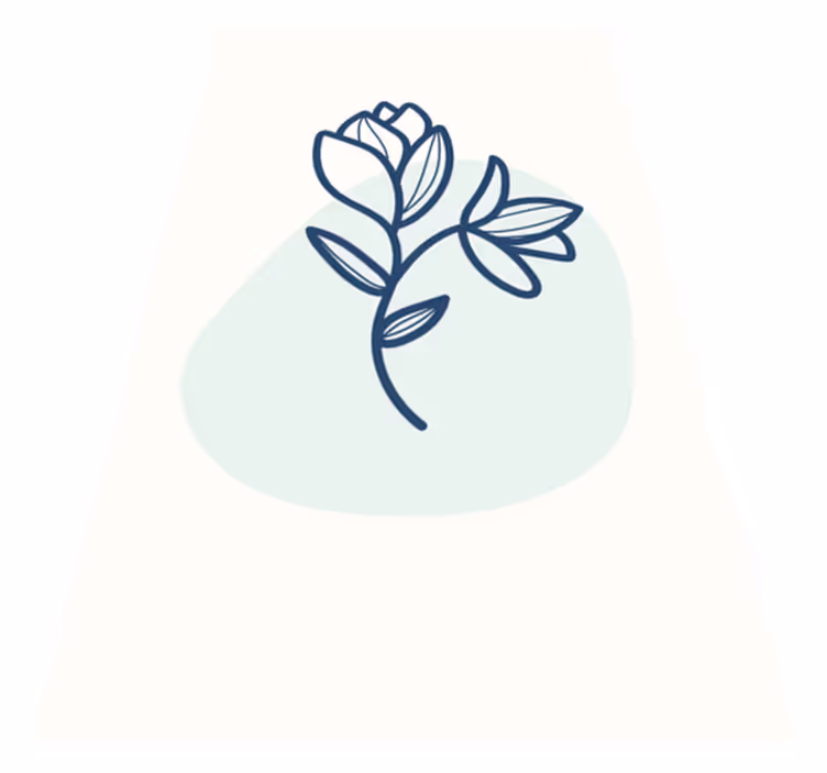 Covor vinil flori și plante ilustrație botanică contur - TenStickers