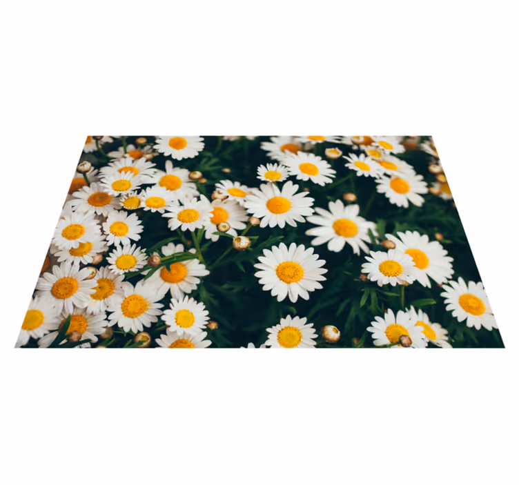 Mici flori albe și covor floral cu iarbă - TenStickers