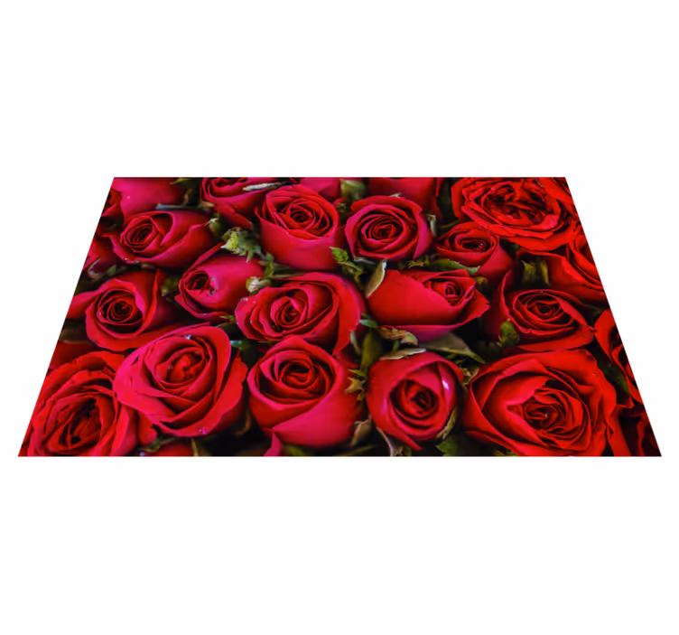 Covor floral cu trandafiri și frunze multiple - TenStickers