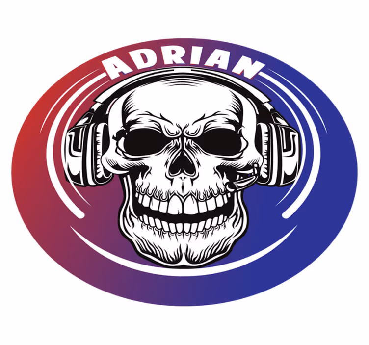Covor de vinil Adolescenți căști personalizate cu craniu - TenStickers