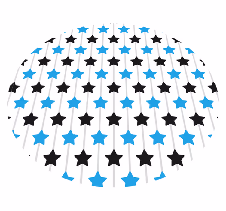 Covoare geometrice stele negre și albastre - TenStickers