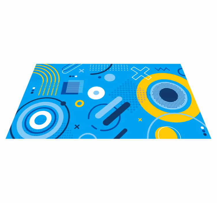 Covor de vinil geometric motiv modern albastru - TenStickers