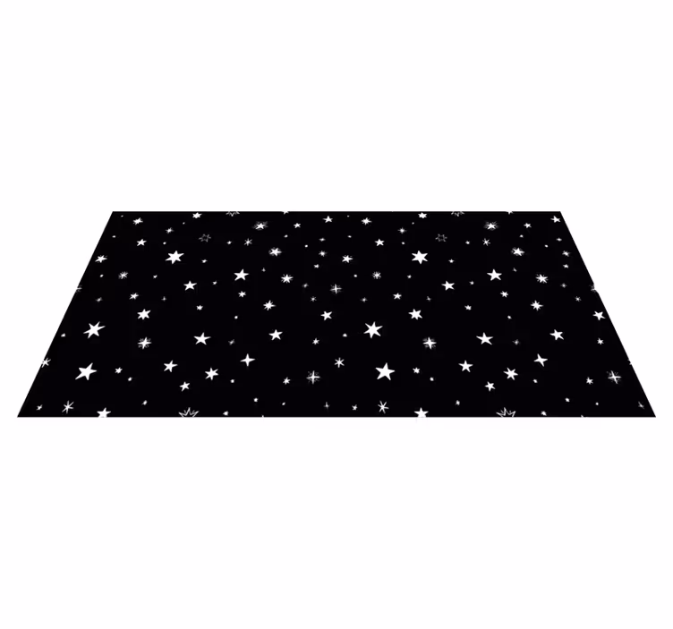 Covor de sufragerie cu modele de stele alb-negru - TenStickers