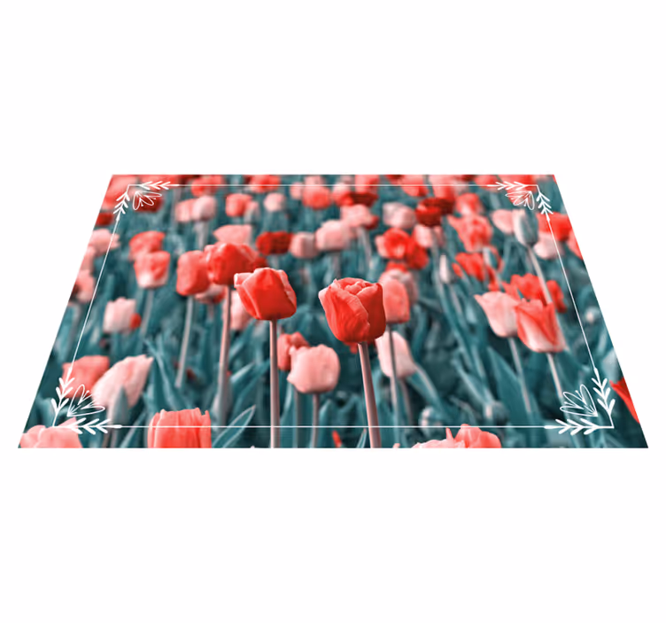 Diferite lalele aproape de covor floral - TenStickers