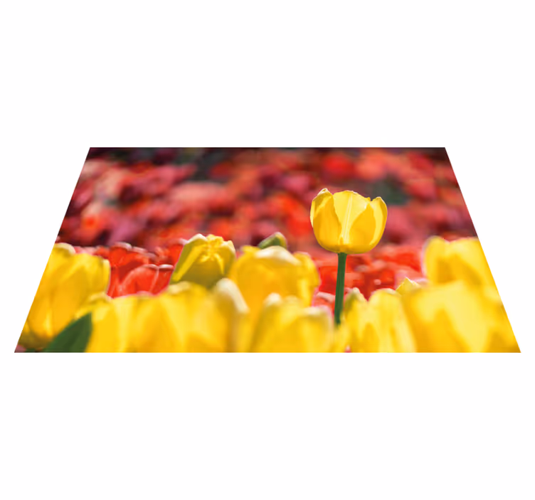 Covor floral lalele rosii si galbene - TenStickers