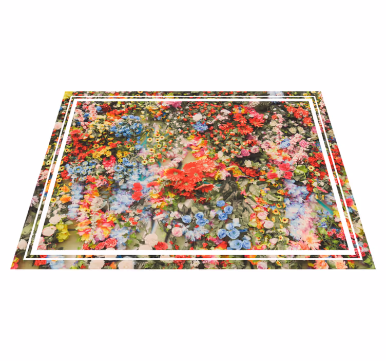 Covor vinil cu aspect de natura motiv floral colorat - TenStickers