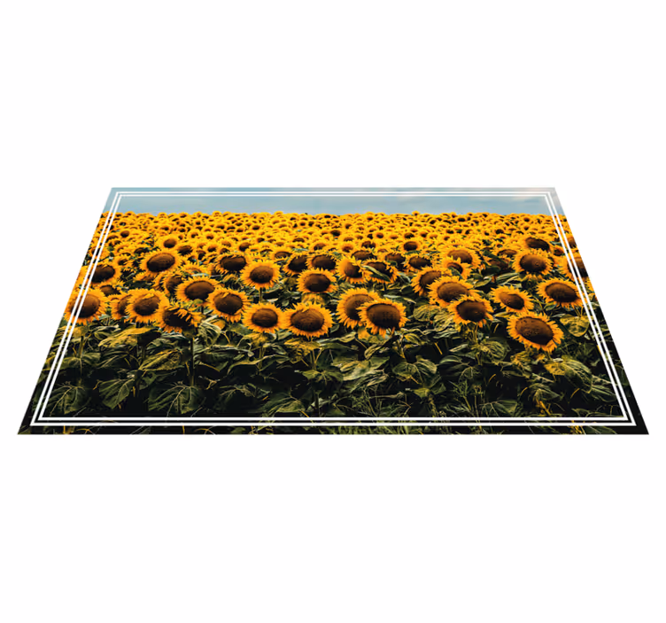 Covor vinil flori și plante pajiște de floarea-soarelui - TenStickers