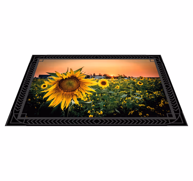 Covor vinil flori și plante apus de soare - TenStickers