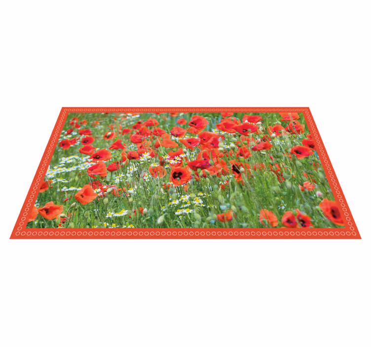 Covor vinil flori și plante câmp realist de mac - TenStickers