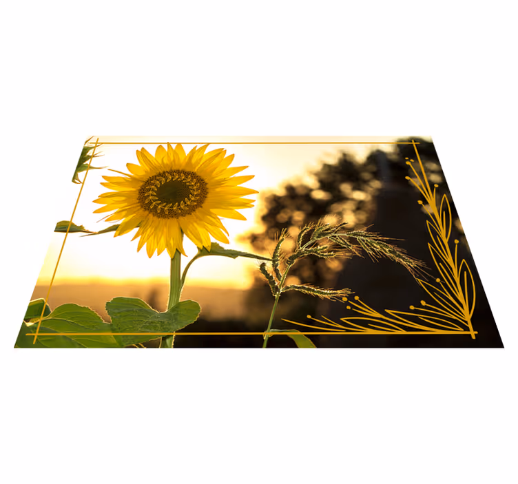 Covor vinil flori și plante floare de floarea-soarelui - TenStickers