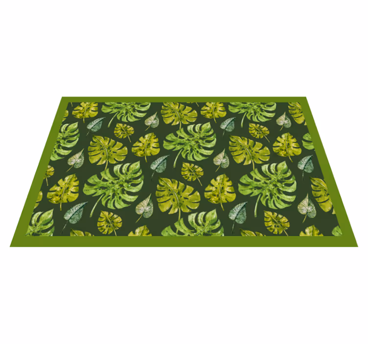Covor vinil cu aspect de natura elemente de frunze tropicale - TenStickers