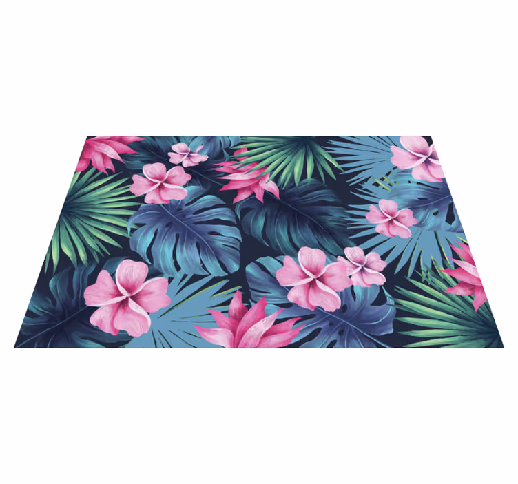 Covor de vinil cu frunze și flori tropicale - TenStickers