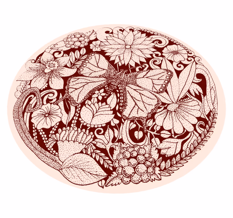Covor vinil flori și plante design delicat al aripilor - TenStickers