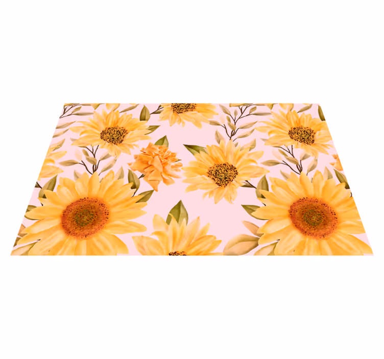 Covor vinil flori și plante concept floral floarea-soarelui - TenStickers