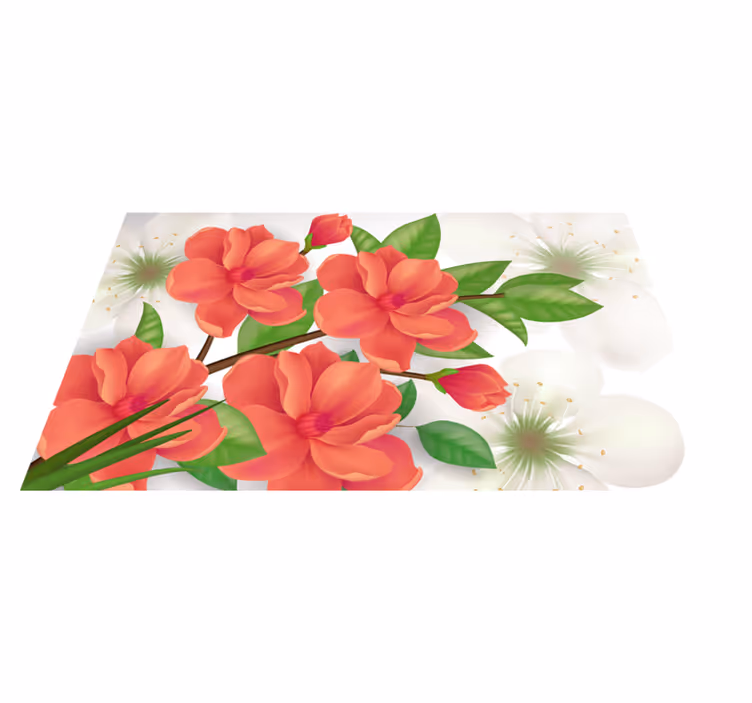 Covor vinil flori și plante compoziție de flori colorate - TenStickers