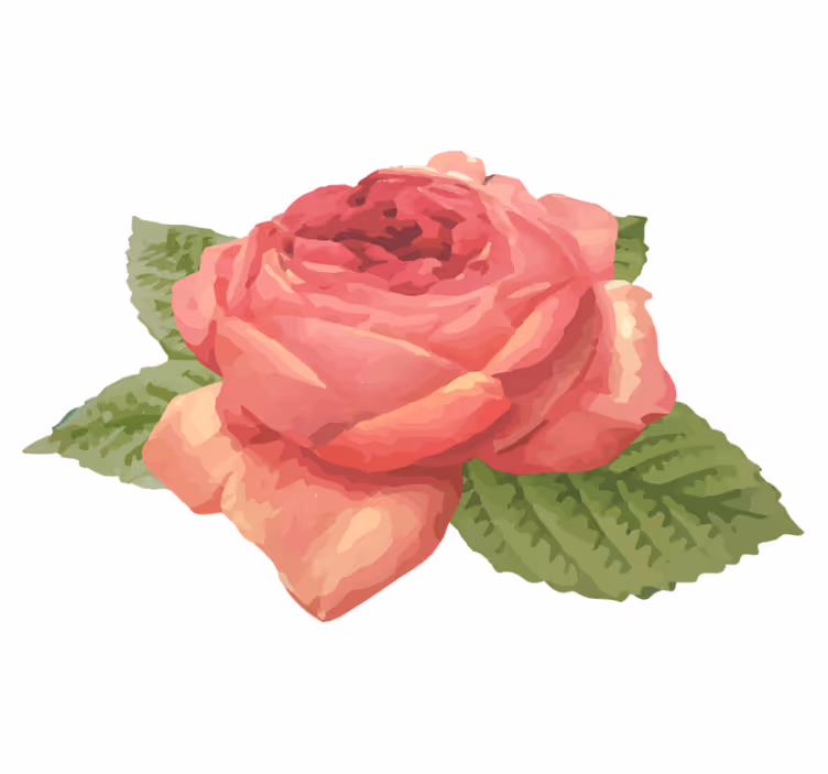 Covor roz cu frunze natura vinil - TenStickers