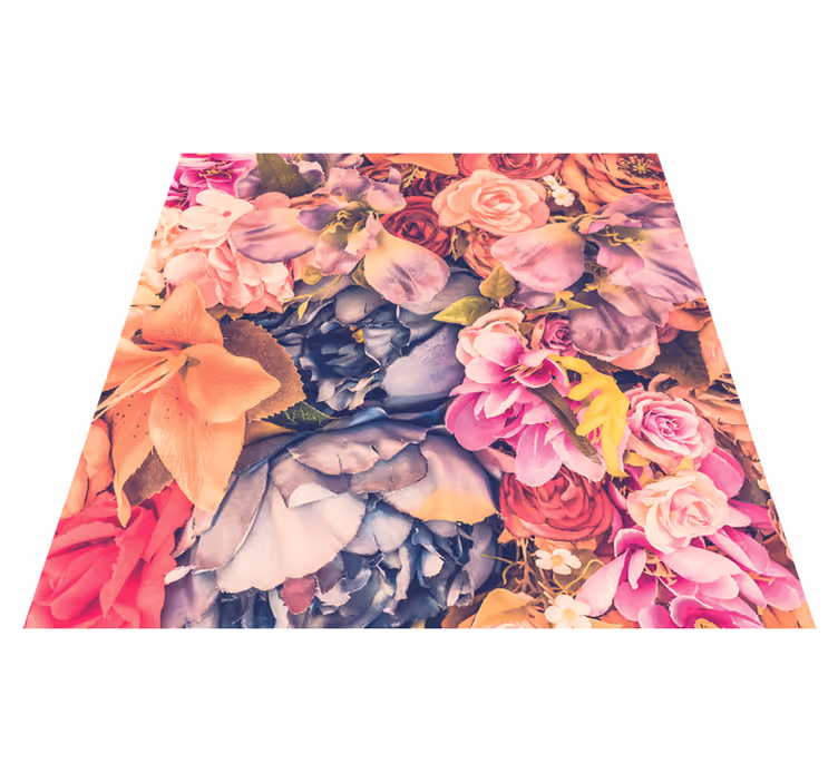 Covor floral cu flori colorate - TenStickers