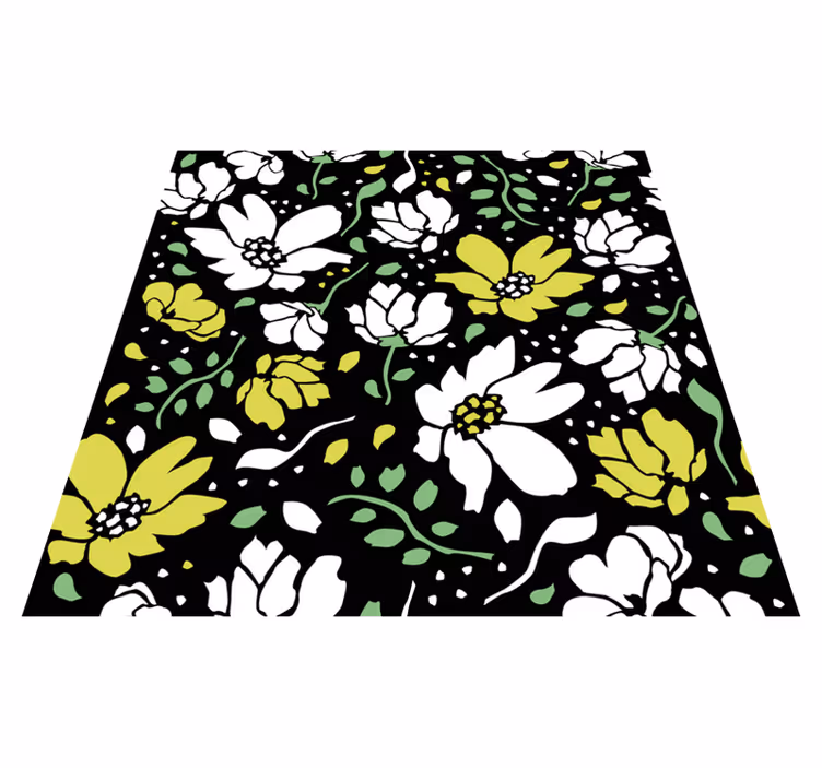 Covor vinil flori și plante model floral îndrăzneț - TenStickers