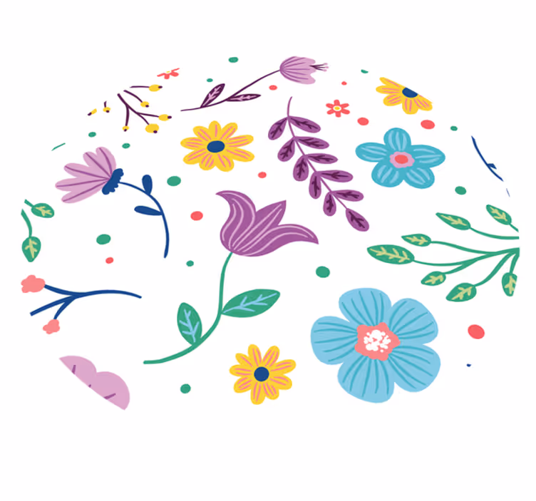 Covor vinil flori și plante inspirație florală vie - TenStickers