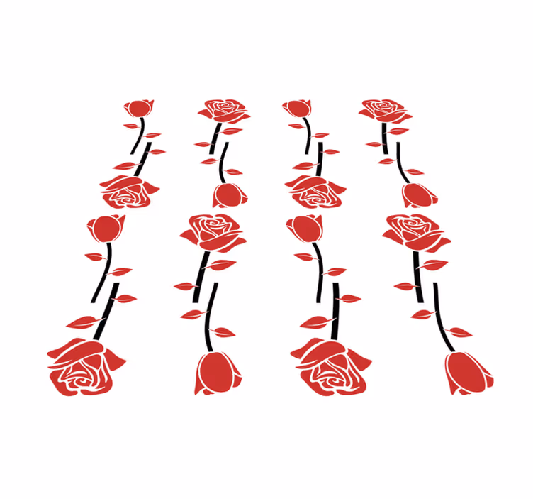 Covor vinil flori și plante modele de trandafiri roșii - TenStickers