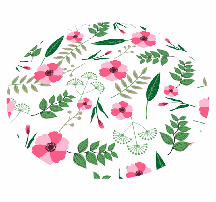 Covor vinil flori și plante model floral fermecător - TenStickers