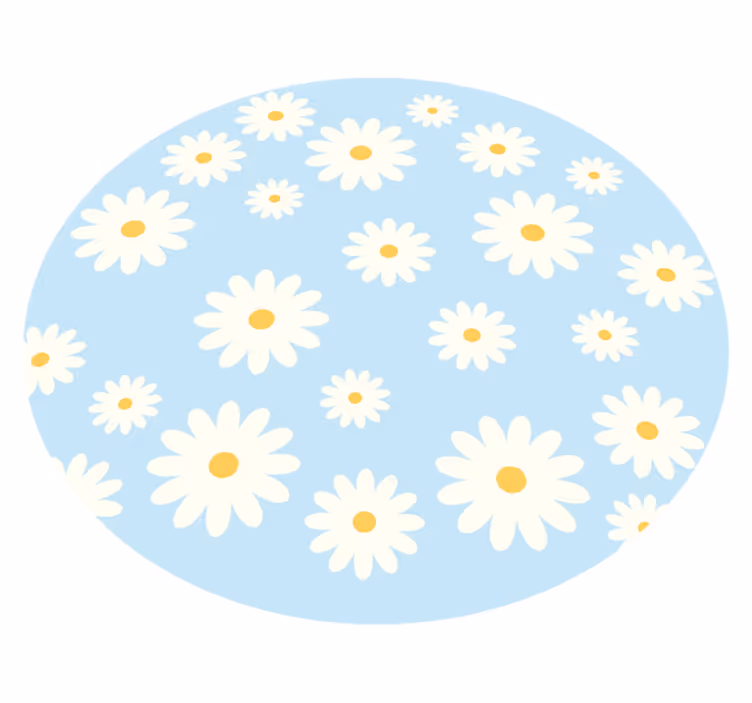 Margarete albe pe covor albastru deschis - TenStickers
