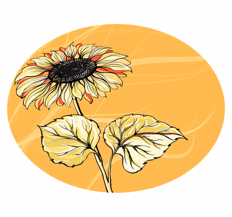 Covor floral ilustrare floarea soarelui - TenStickers