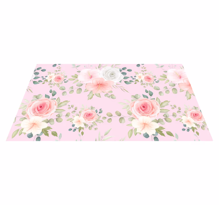 Model elegant trandafiri în covor floral roz - TenStickers