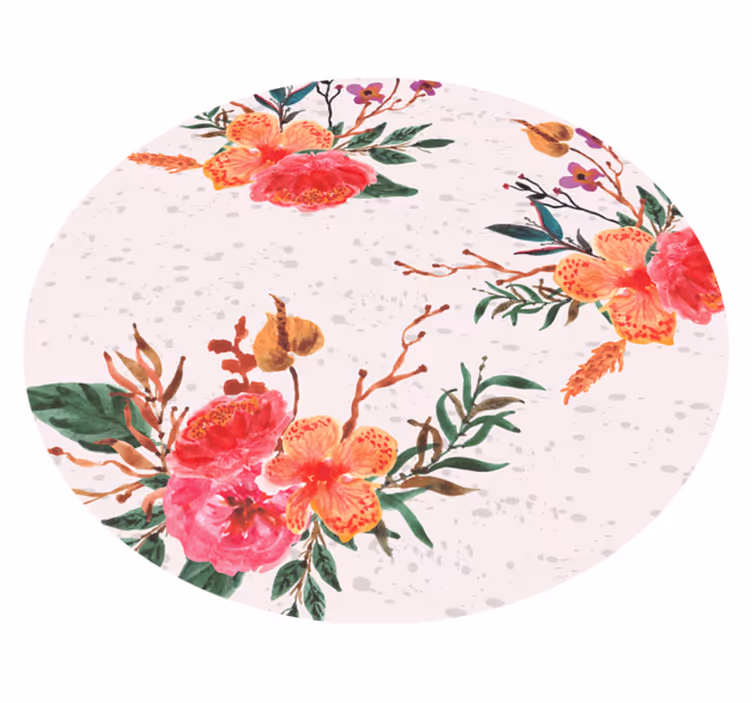 Covor vinil flori și plante bujori și orhidee - TenStickers