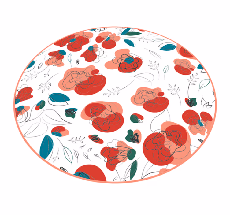 Covor vinil flori și plante element floral înfloritor - TenStickers
