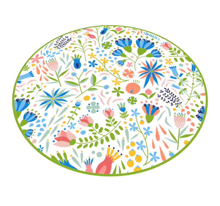 Covoruri vinil rotund modelele florale încântă - TenStickers