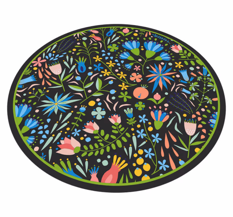 Covor vinil flori și plante imprimeu botanic vibrant - TenStickers