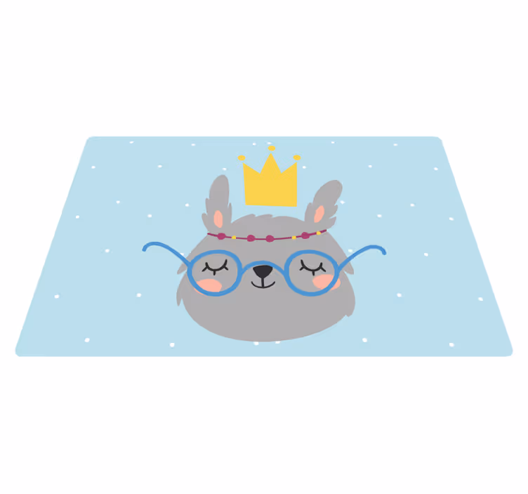 Covor de vinil pentru copii iepuraș gri nordic cu ochelari - TenStickers